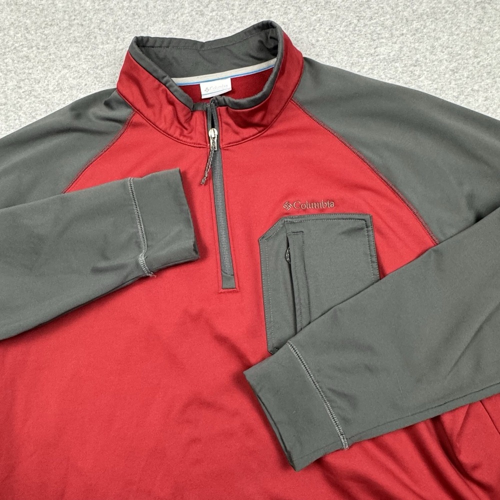 Columbia 1/4 Zip Pullover Jacket Mens XXL Casual Sweater Outdoor Workwear Logo